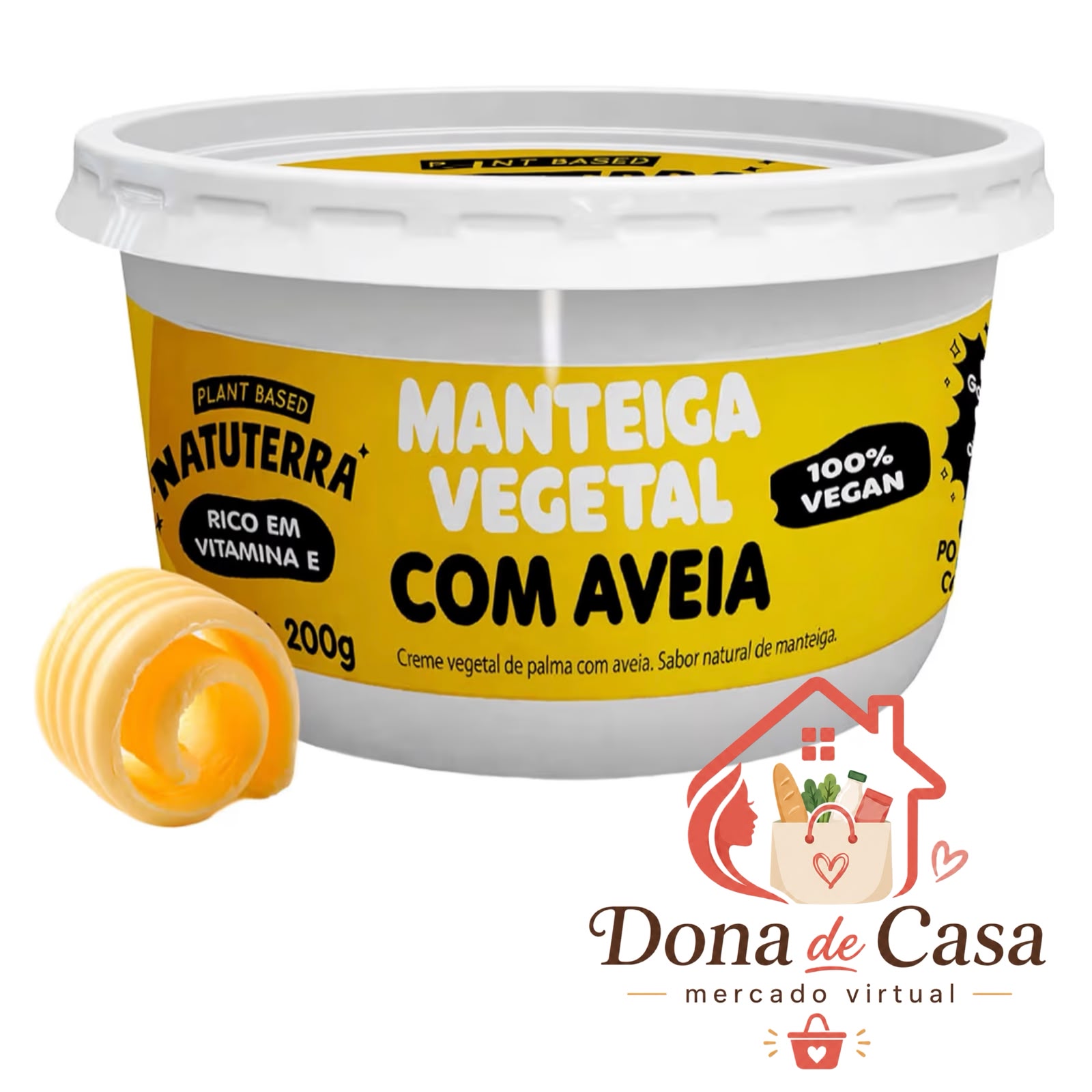 Manteiga Vegetal com Aveia Naturterra 200g
