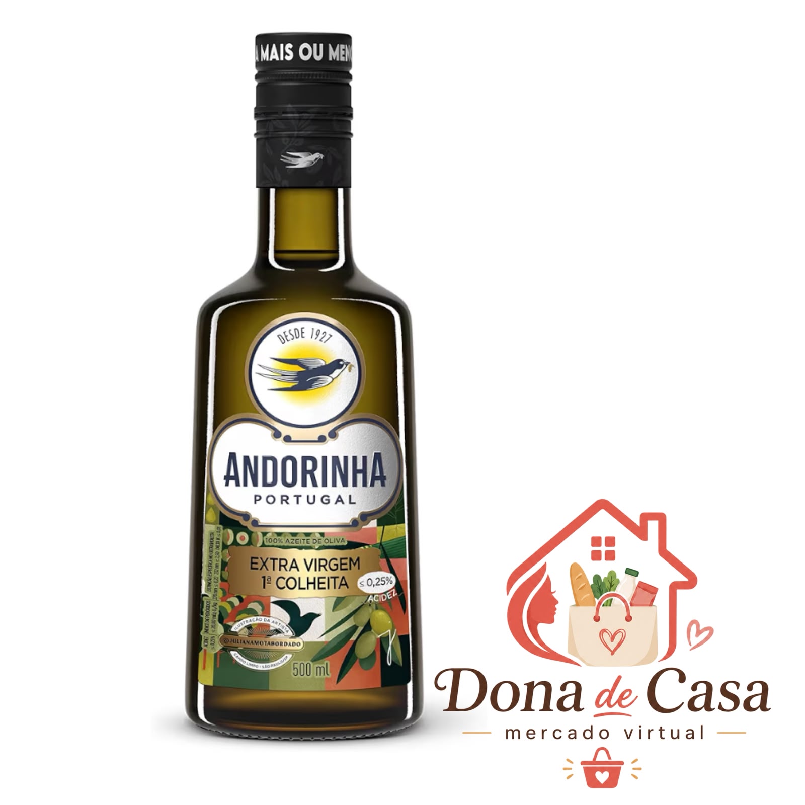 Azeite de Oliva Extra Virgem Andorinha 1ª Colheita 500ml