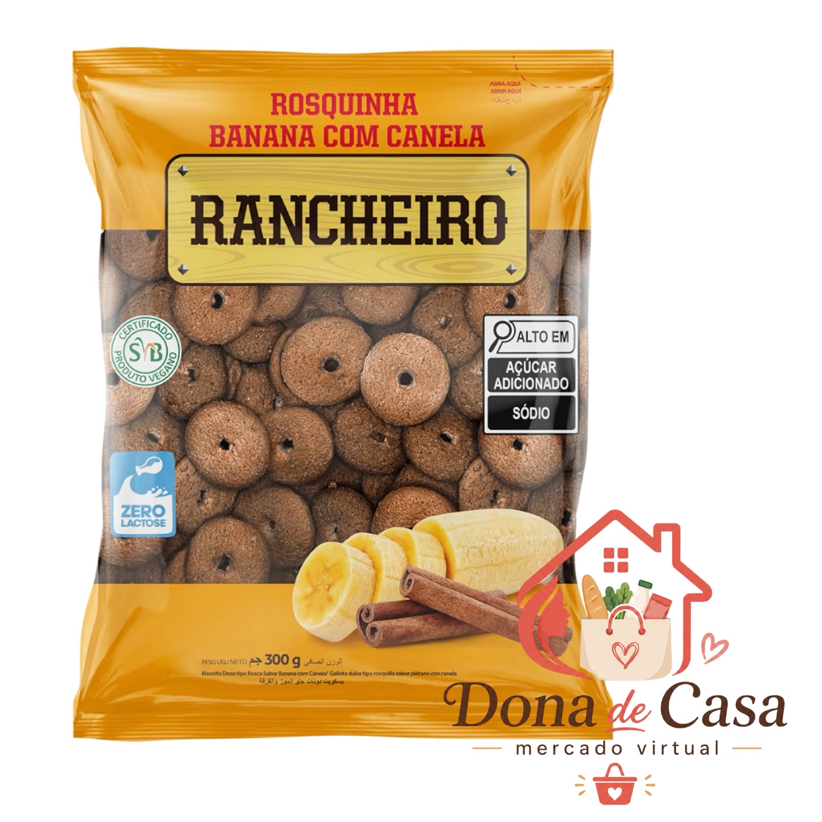 Rosquinha Ranchero Banana com Canela 300g