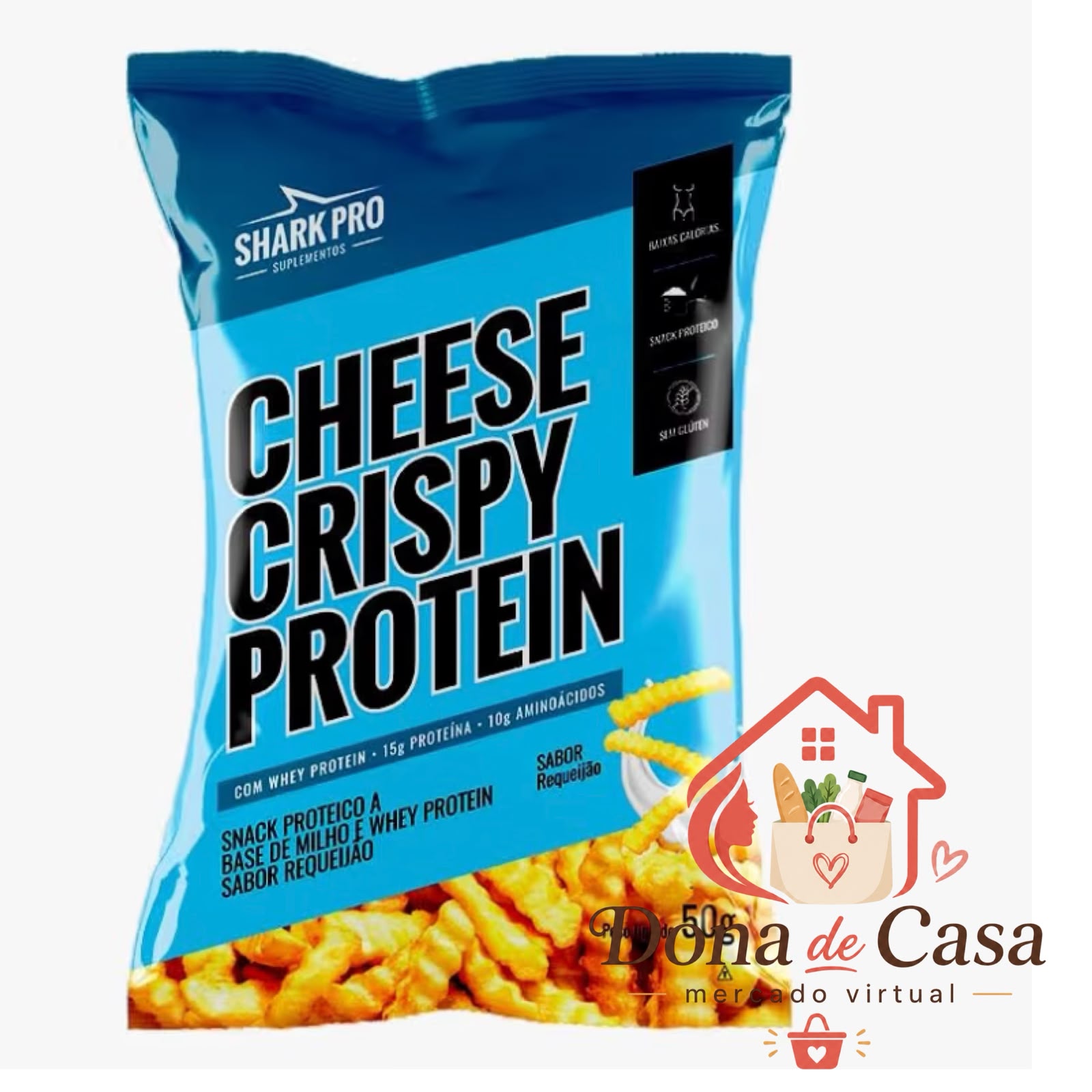 Cheese Crispy Protein Shark Pro 50g — Sabor Requeijão