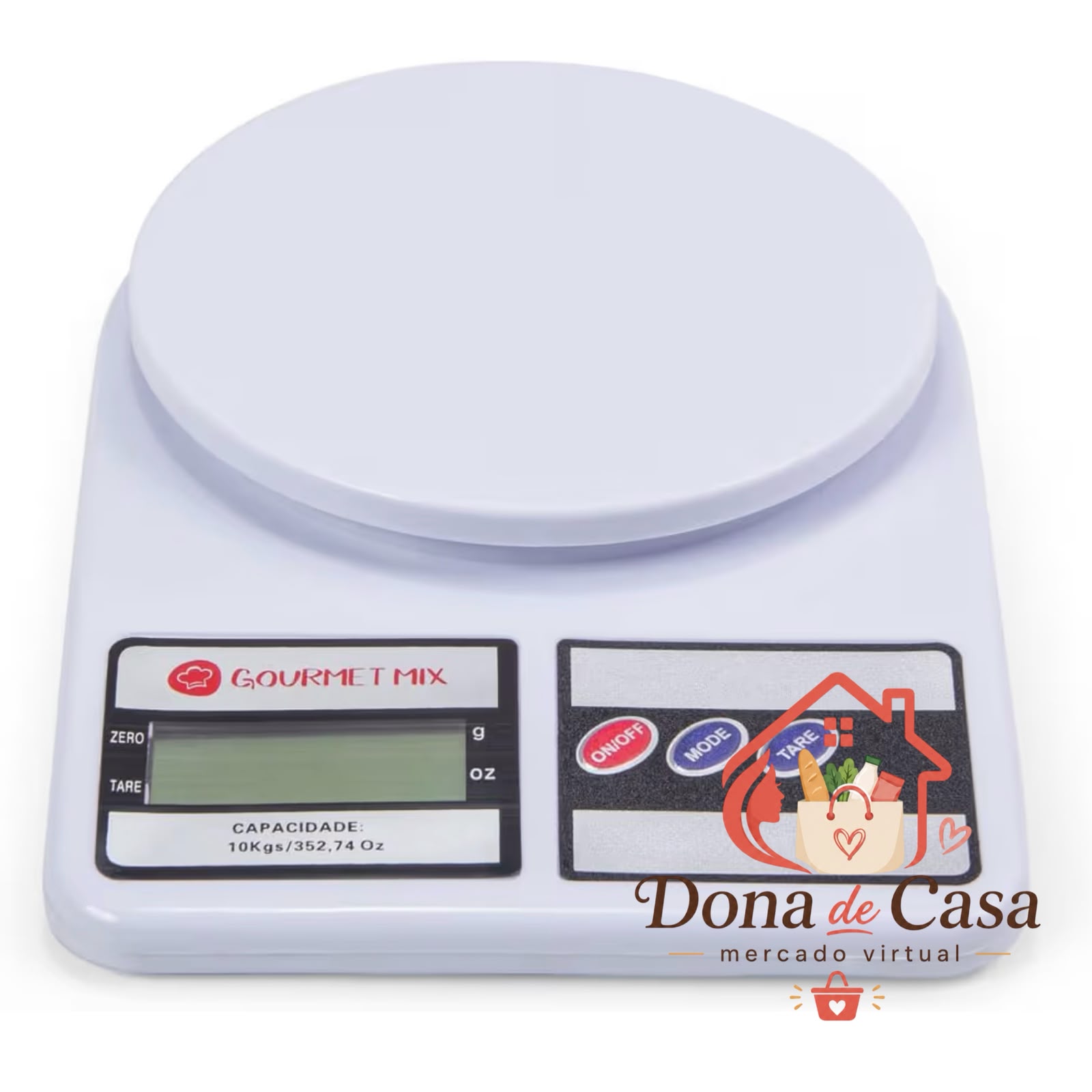 Gourmet Mix Balança de Cozinha Digital de Precisão até 10Kg Compacta para Receitas Doces e Salgadas, artesanato, delivery e laboratórios