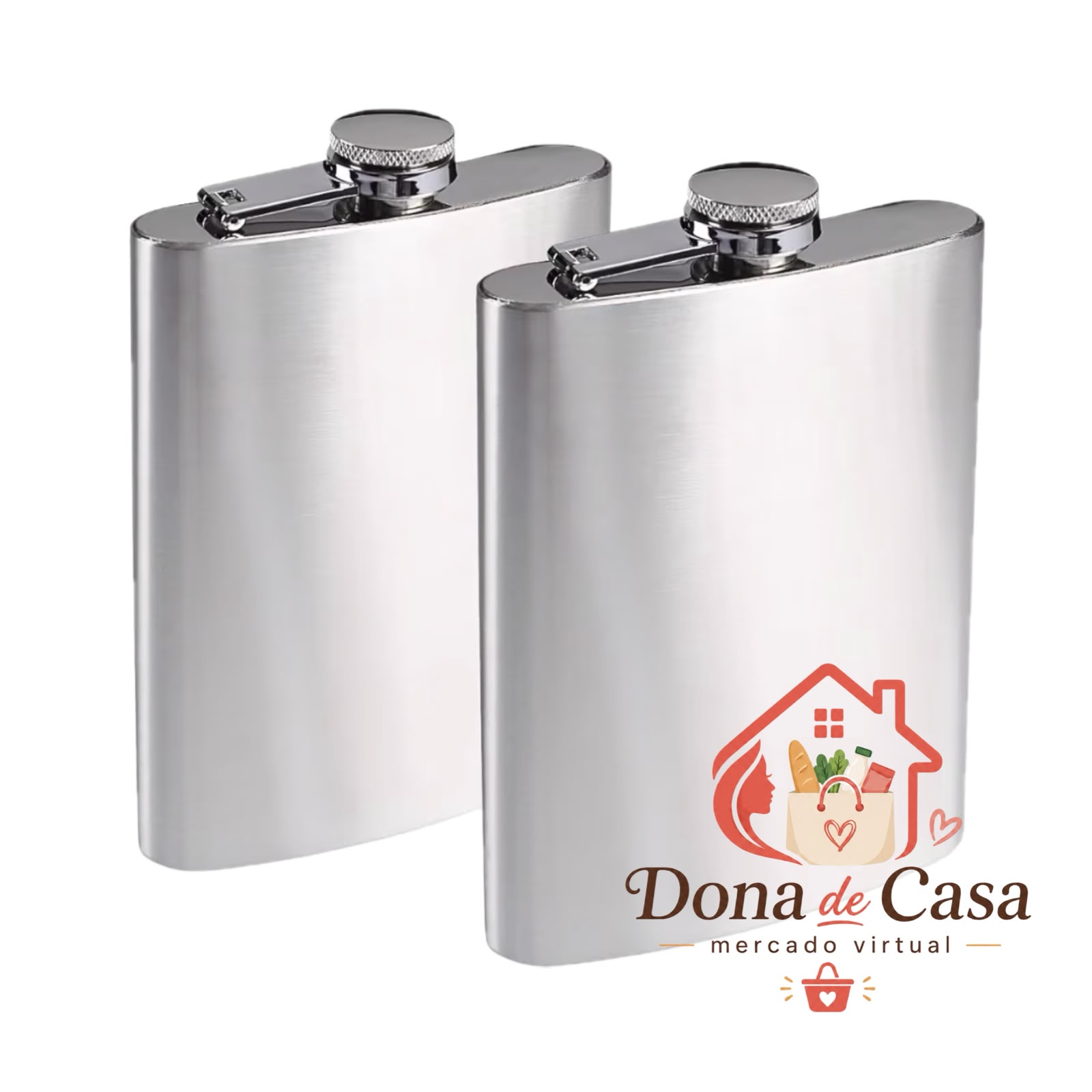 Kit 2 Cantis de Bolso em Aço Inox Premium Antivazamento – Porta Bebida para Whisky Vodka Rum Gin – Cantil Portátil Discreto para Viagem Festa e Presente
